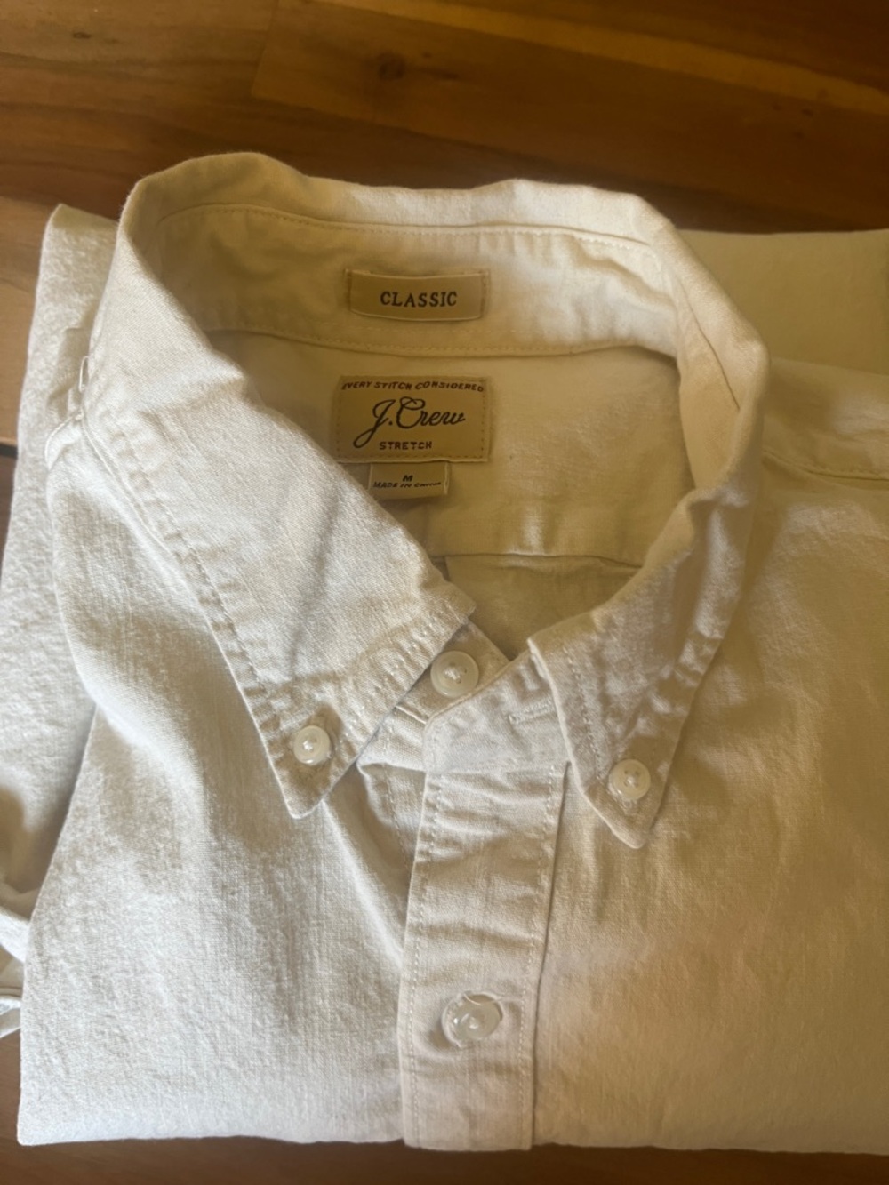 J. Crew Classic Men's White Button-Down Shirt